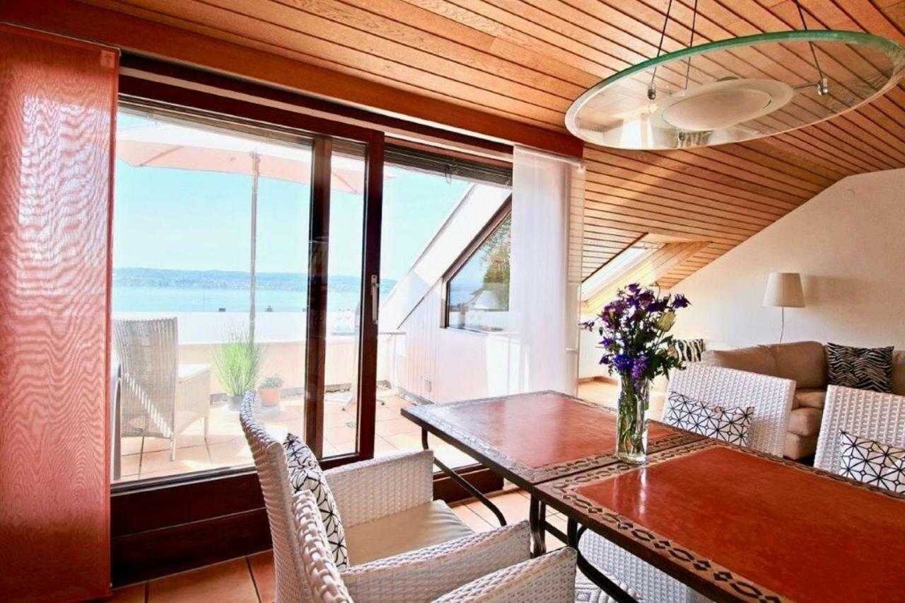 Ferienwohnung mit Seeblick und Dachterrasse in Überlingen Exterior foto